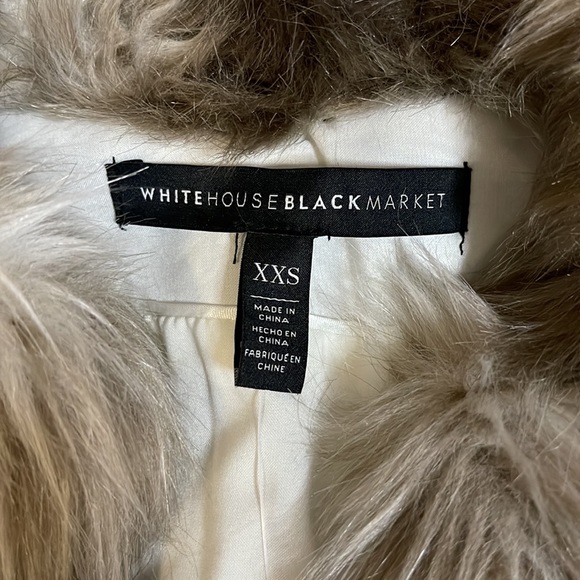 Chevron Faux Fur Vest | White House Black Market | NWT - Picture 5 of 10